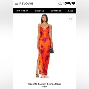 NBD Nicolette Gown in Orange Floral